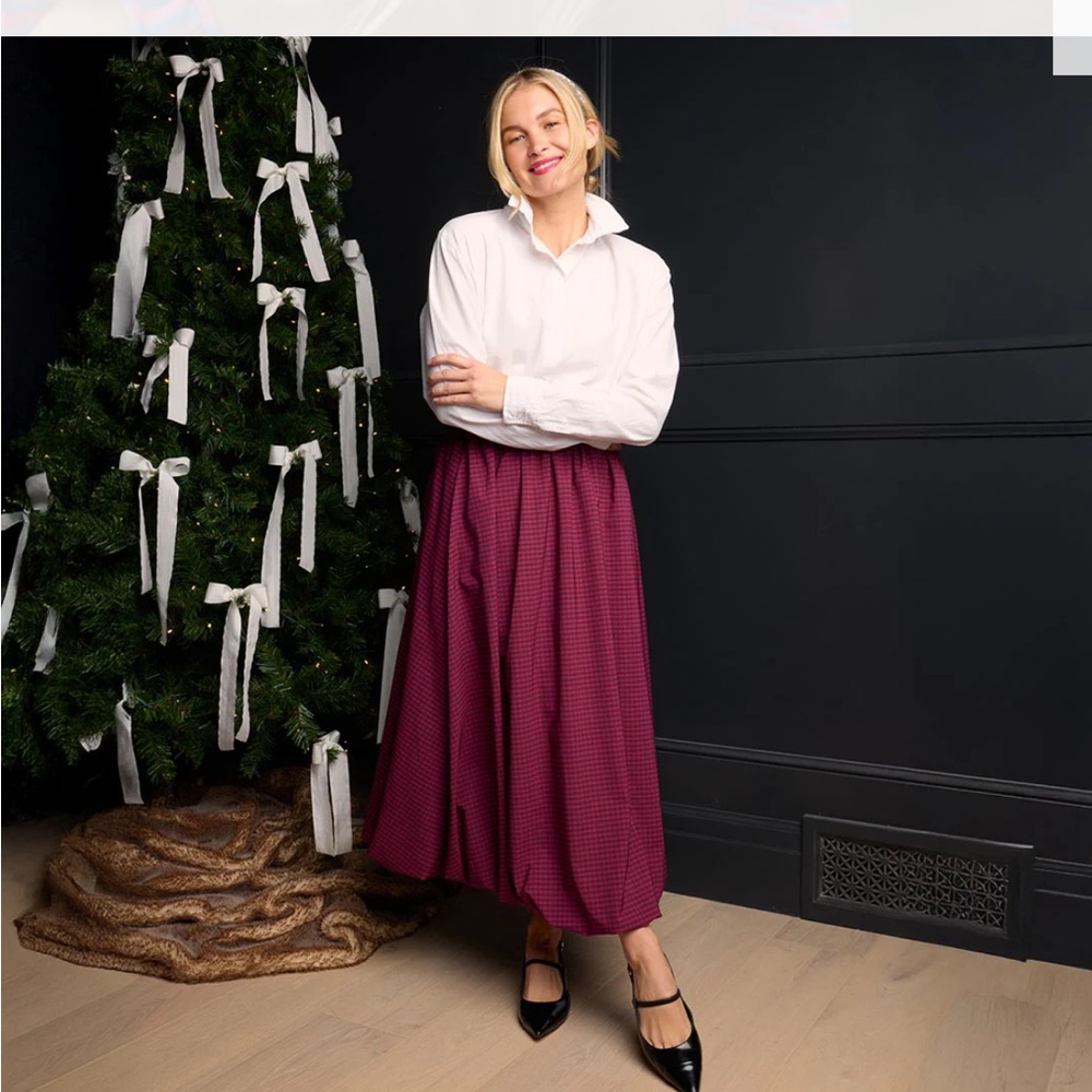 Albion Deep Burgundy Midi Skirt